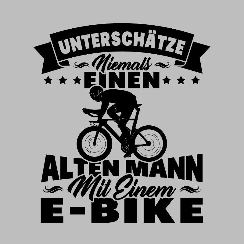 Alten mann mit einem e-bike