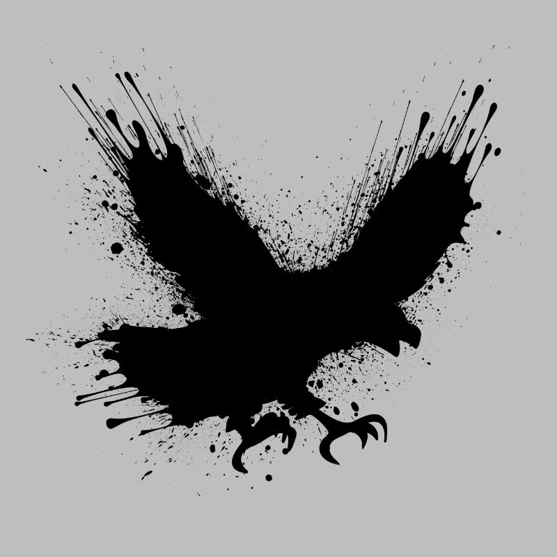 Abstrakte Farbspritzer - Street art Vogel