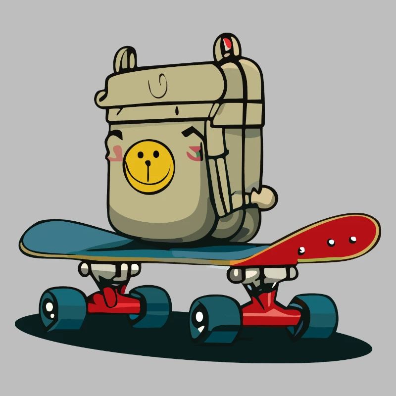 Skateboard and backpack