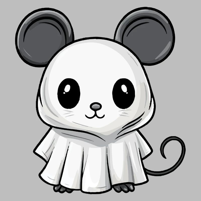 Mouse Halloween Comic Ghost