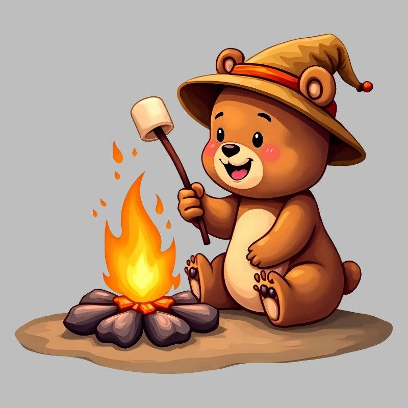 Bear Campfire Marshmallow Treat