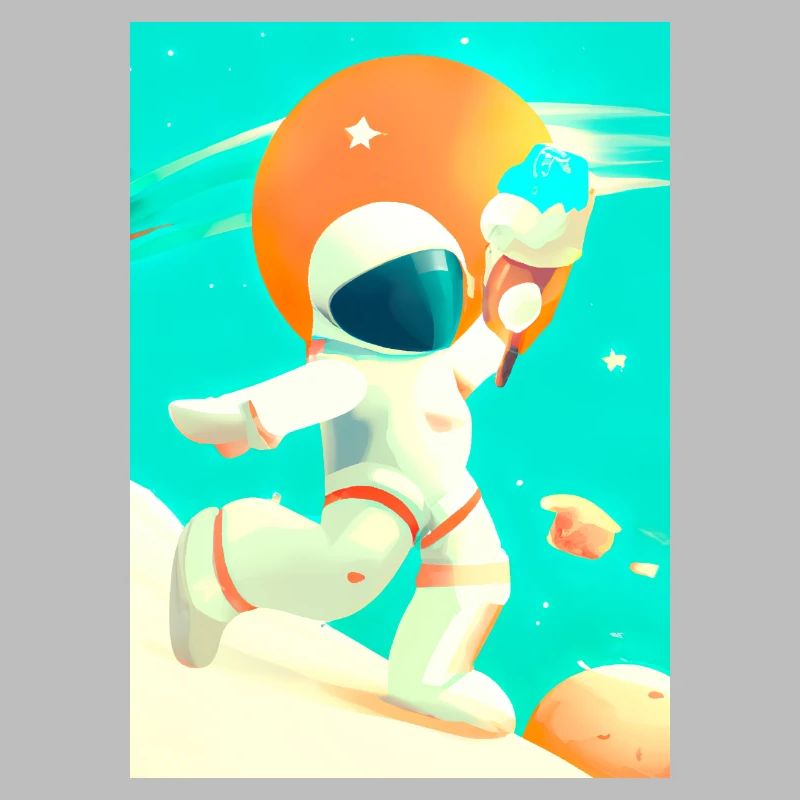 Astronaut mit Eiscreme