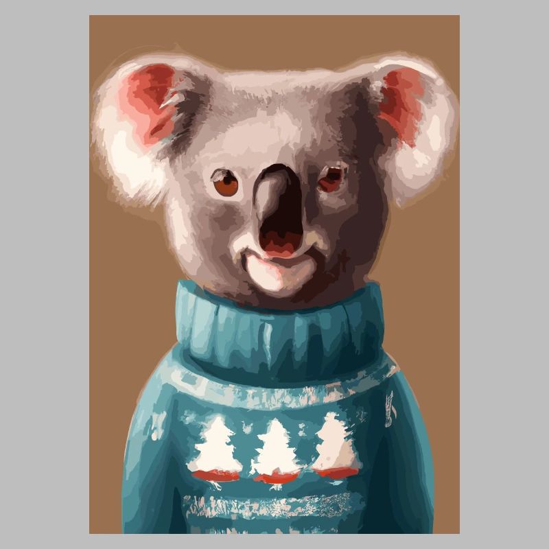 Koala im Weihnachtspullover