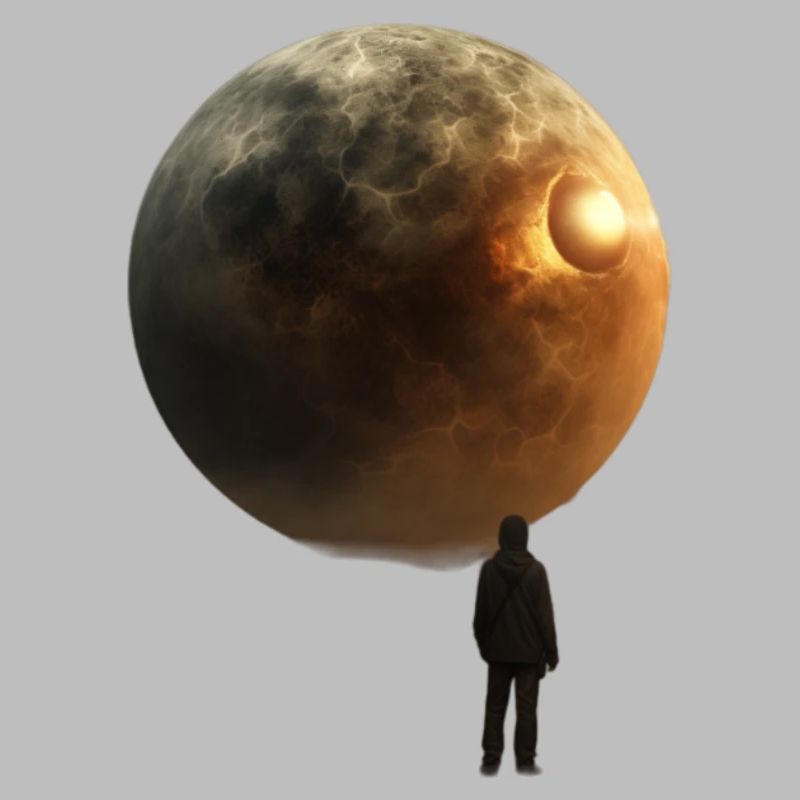 Two planets that collide creating an explosion