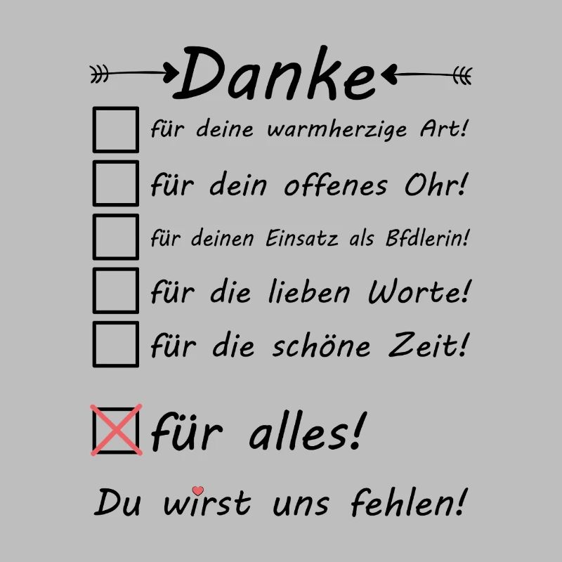 BFD Abschiedsgeschenk Bfdlerin Danke zum Abschied