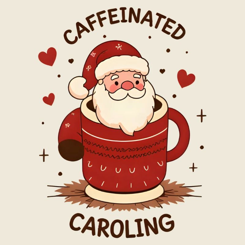 Süßer Kaffeetrinkender Weihnachtsmann