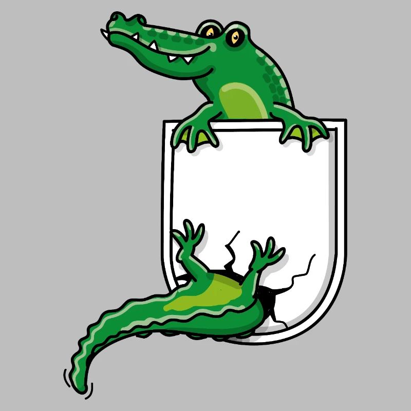 Krokodil in Hemdtasche