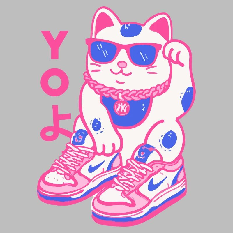 Neon Maneki Sneaker Katze