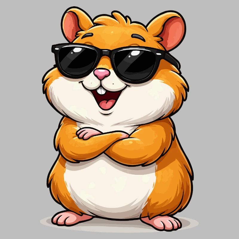 Selbstbewusster Hamster mit Sonnenbrille