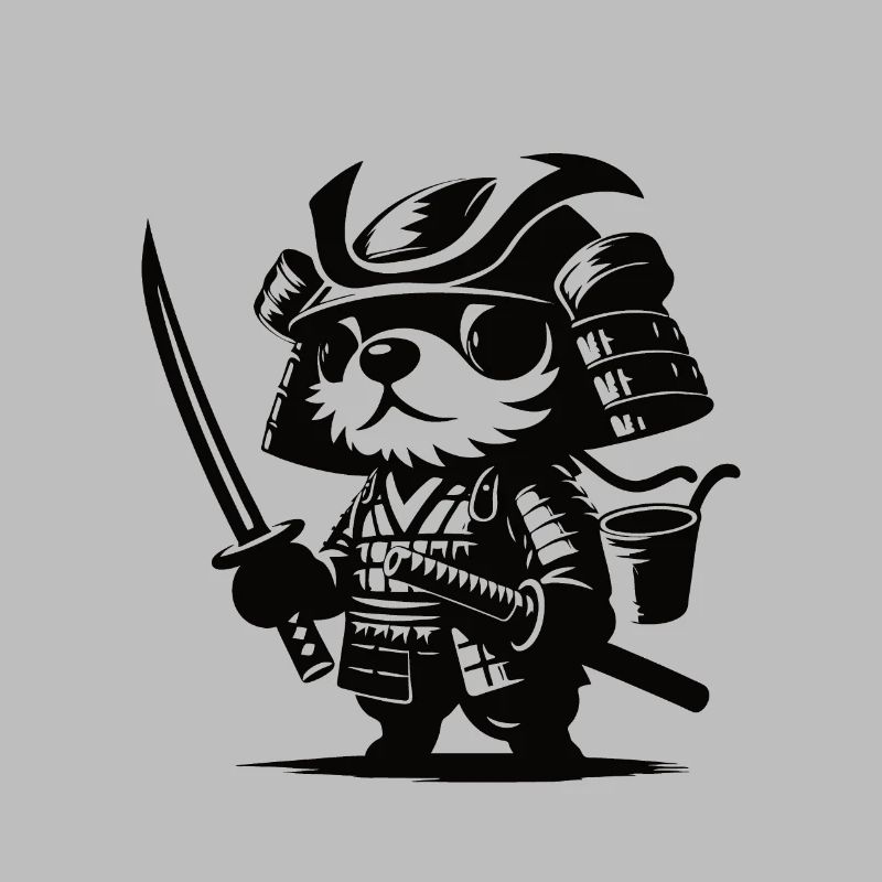 Conception mignonne de chien samouraï