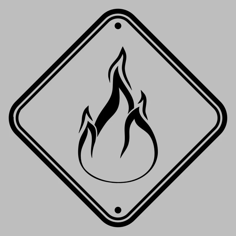 panneau d'avertissement bouclier attention prudence danger feu