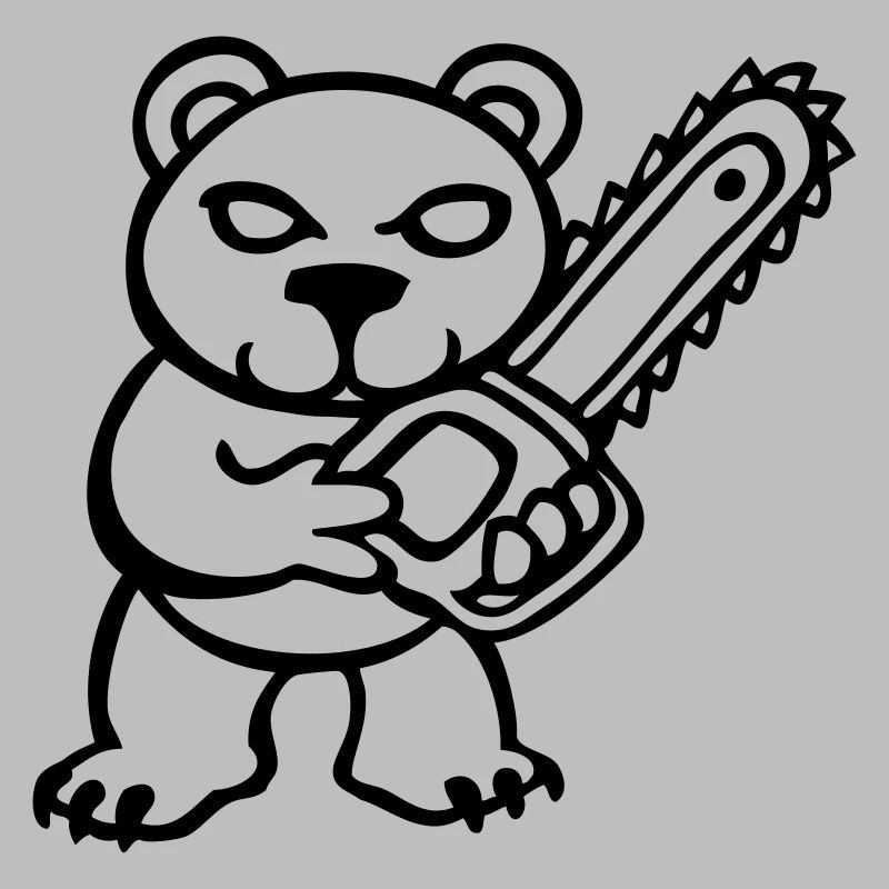 teddy bear pruner bear chainsaw fun naughty
