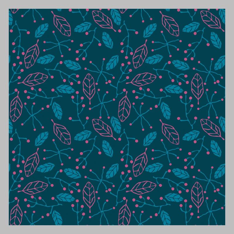 Leaves floral pattern pattern dark blue turquoise