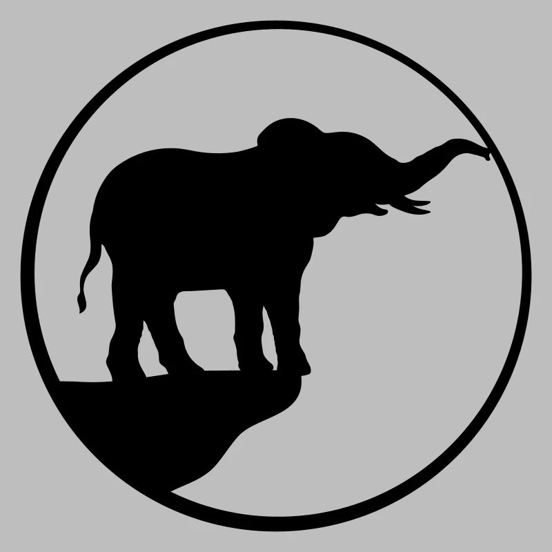 Cliff Moon Elephant Silhouette