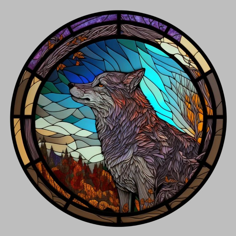 Buntglaswolf