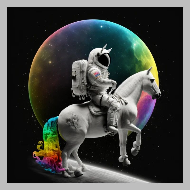 Astronaute à cheval dans l’espace