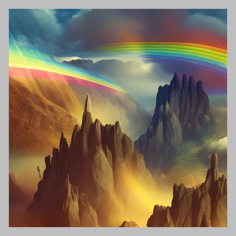 Rainbow on mountain