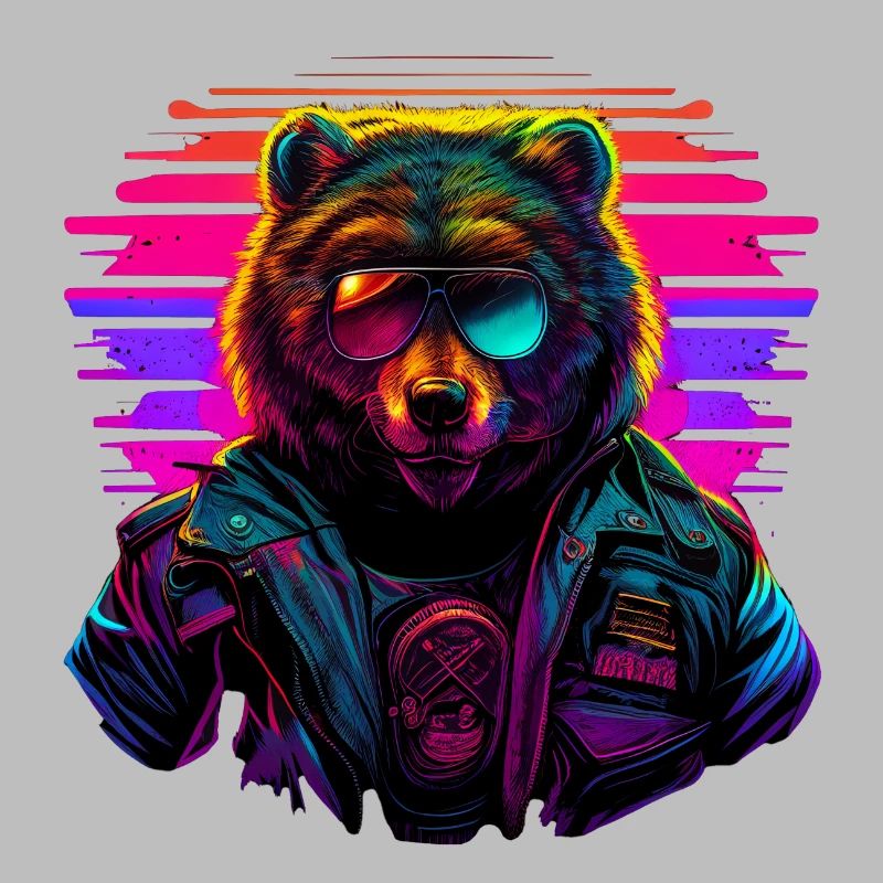 Retro Emblems - Animal - Pilot Bear
