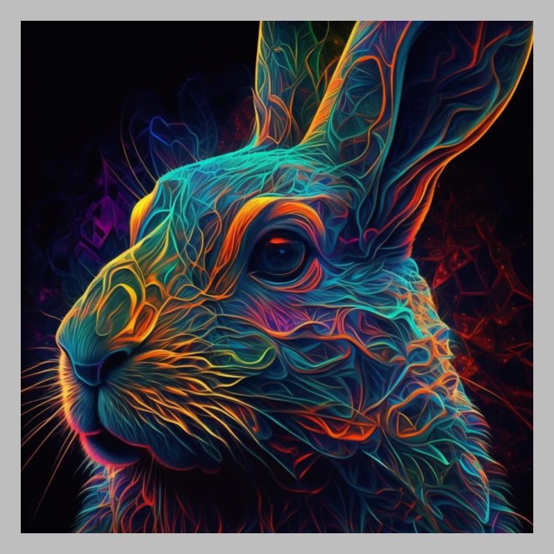 Lapin coloré, design unique