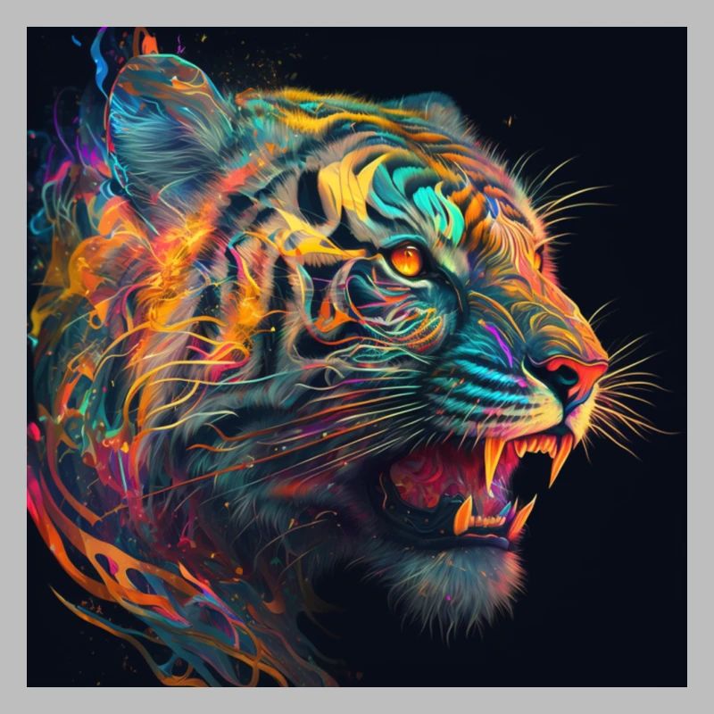 Farbiger Tiger, einzigartiges Design