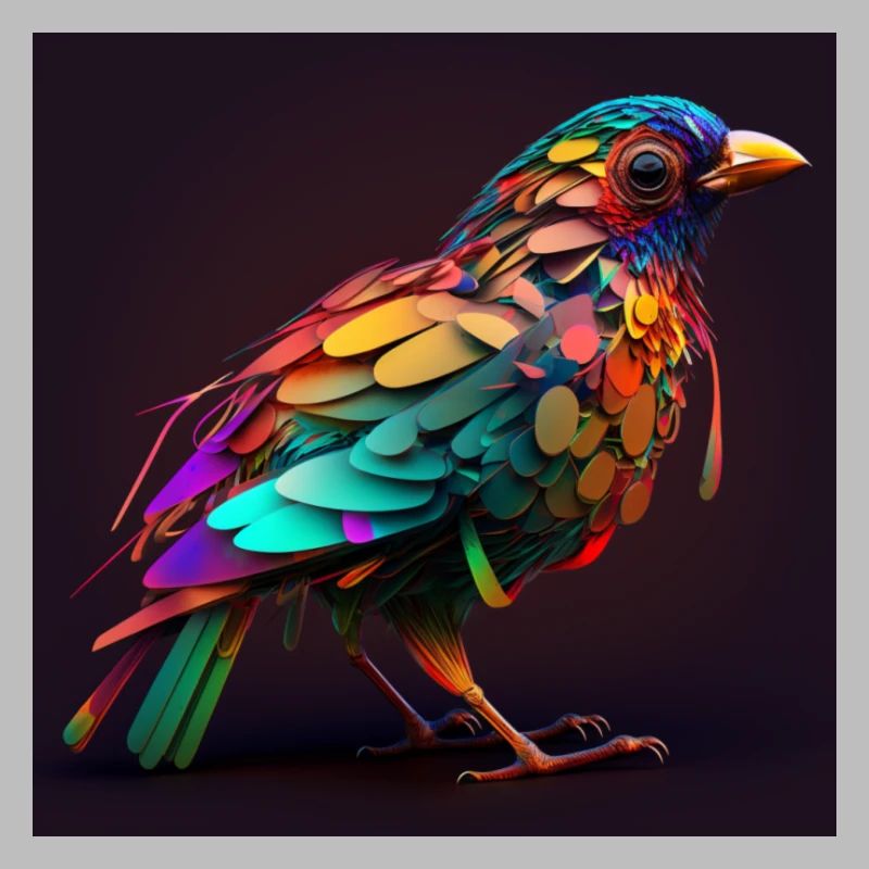 Farbiger Vogel, einzigartiges Design