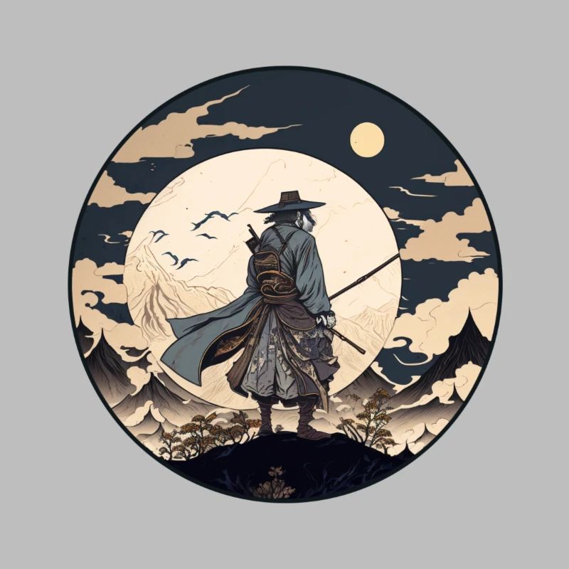 Nr. 13 : Japanischer Kunst-Samurai-Kämpfer Ukiyo_e Stil
