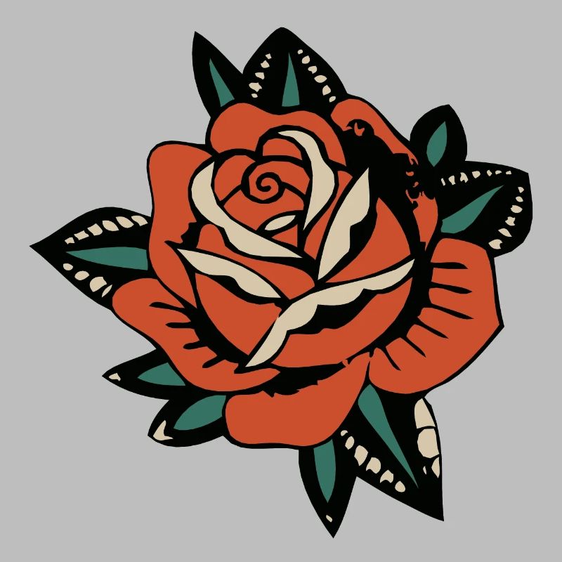 rose fleur feuille 403 A