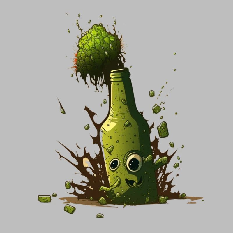 Cool hops explosion in the beer bottle