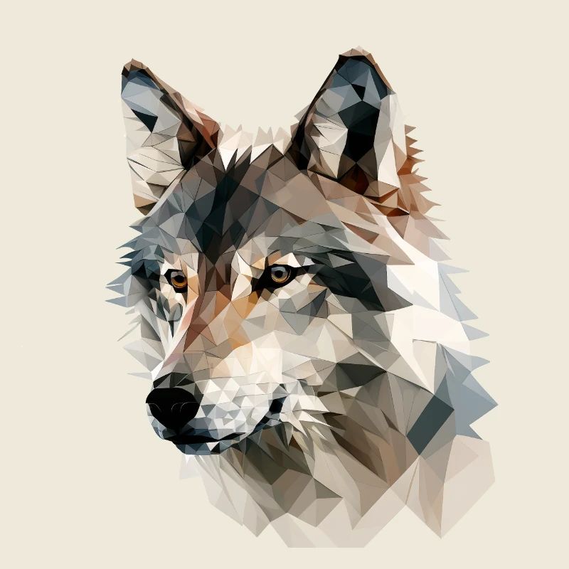Ausdrucksstarker Polygon-Wolf – Wildtier