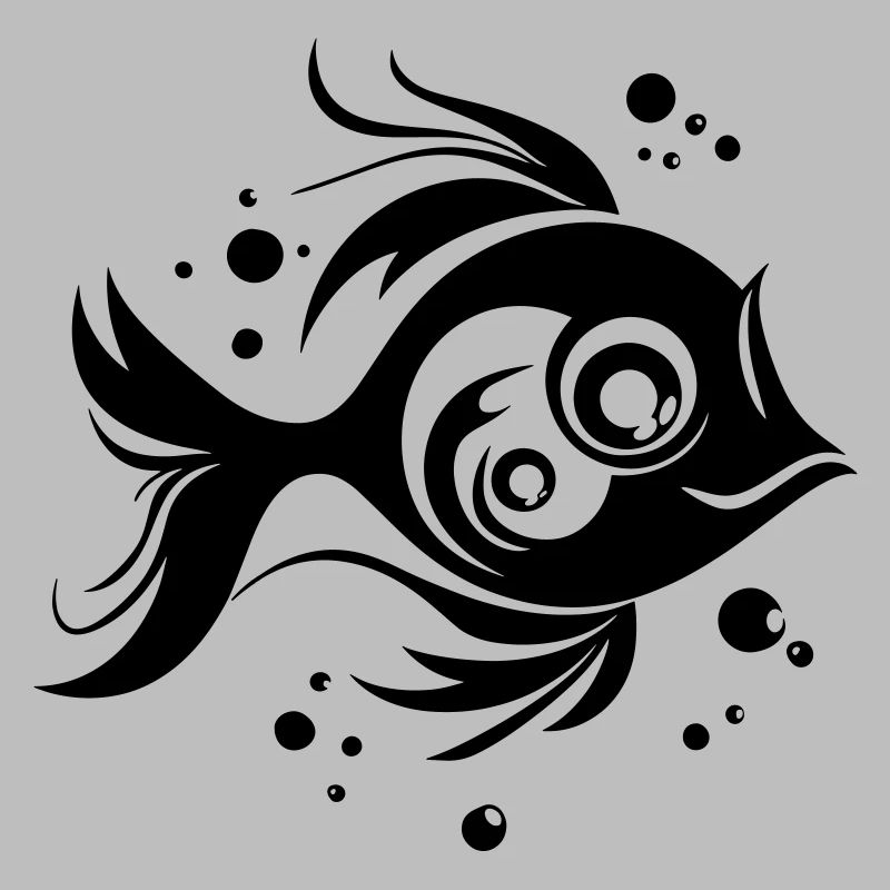Poisson doux nageant dans la mer - illustration