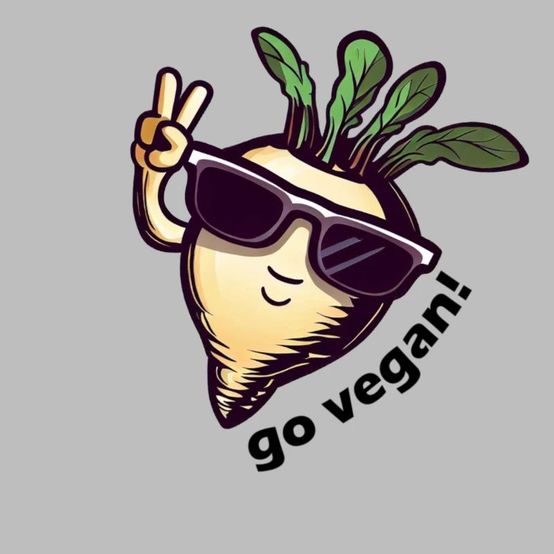 Mignon navet végétalien. Paix!