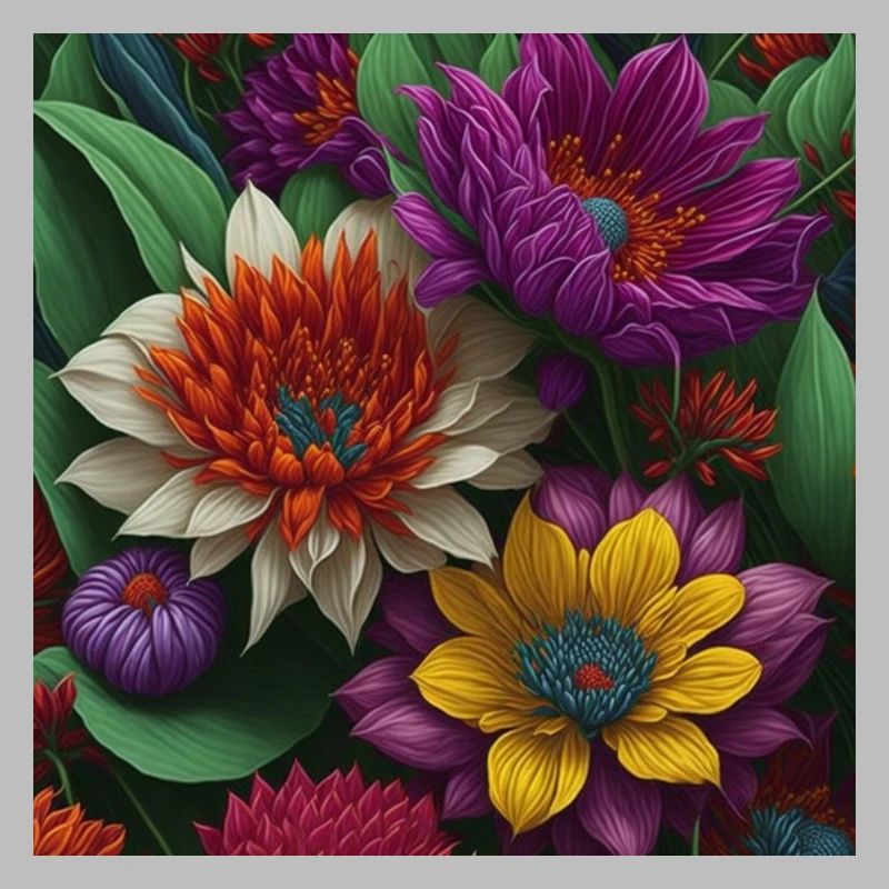 multiple flower patern exotic