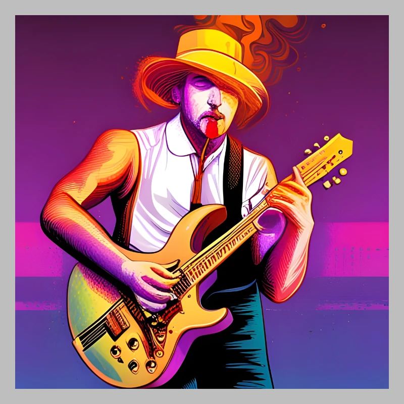 Guitariste en feu