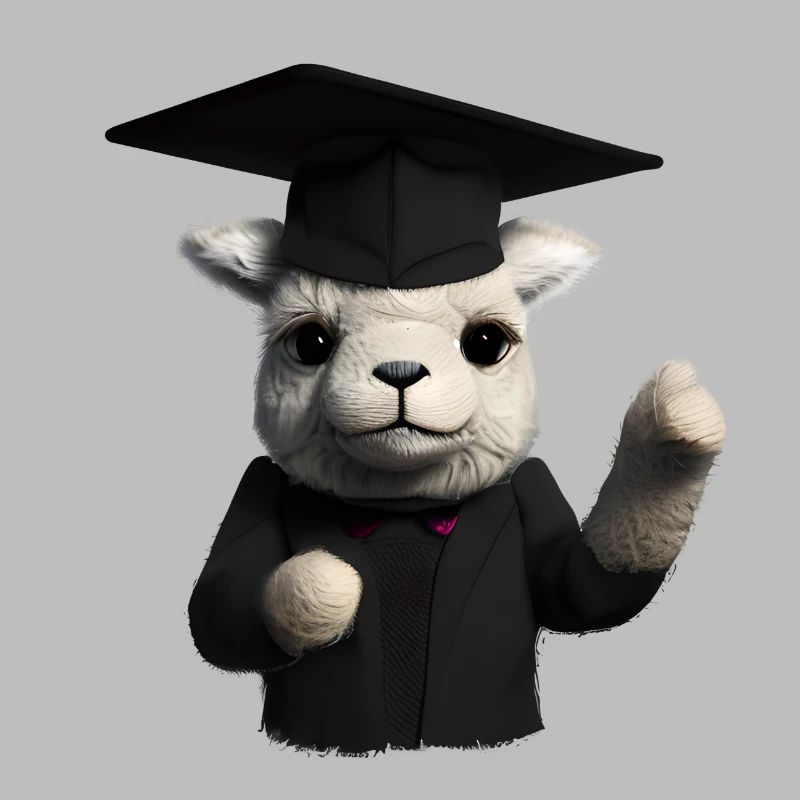 Bachelor Studium Schulabschluss Absolvent Alpaka