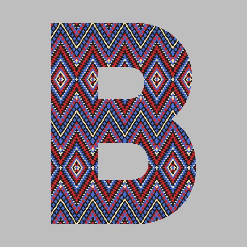 Monogramm Buchstabe B - geometrisches Muster
