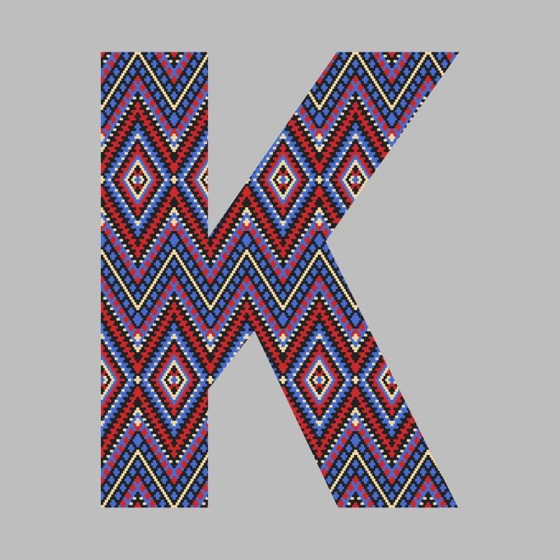 Monogram Letter K- geometric pattern