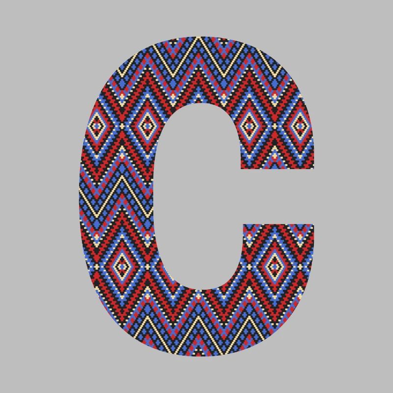 Monogram Letter C- geometric pattern