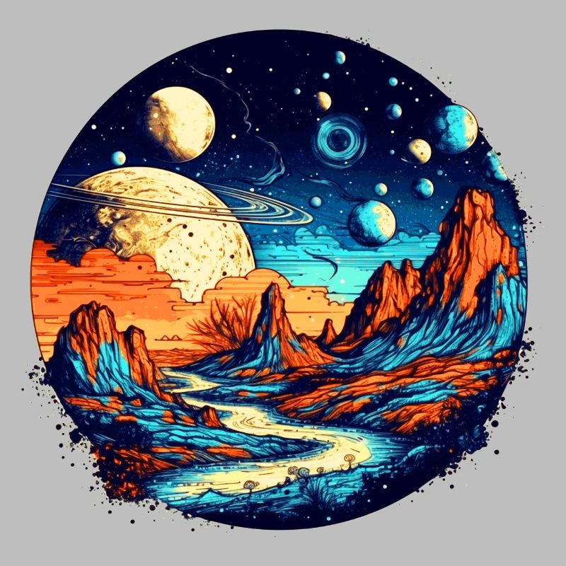 Colorful universe and galaxy in the solar system