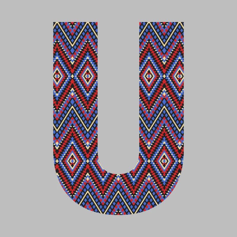Monogram Letter U- geometric pattern