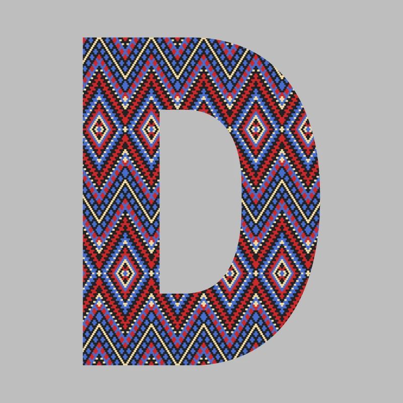 Monogram Letter D- geometric pattern