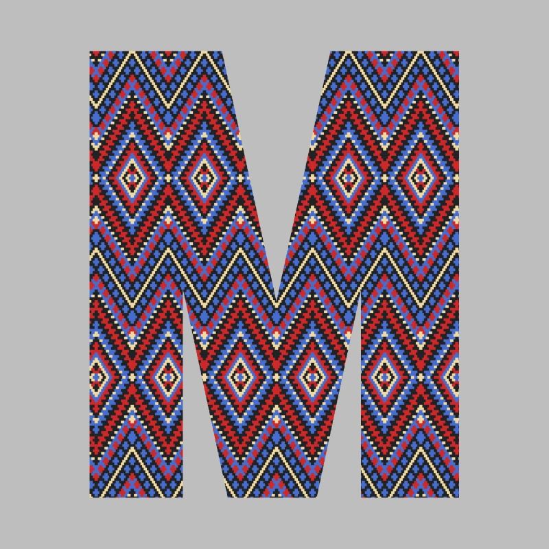 Monogram Letter M- geometric pattern