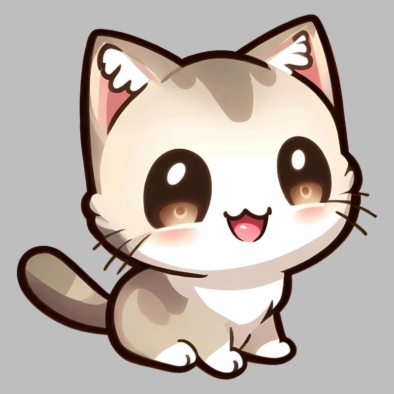 Mignon petit chat chibi