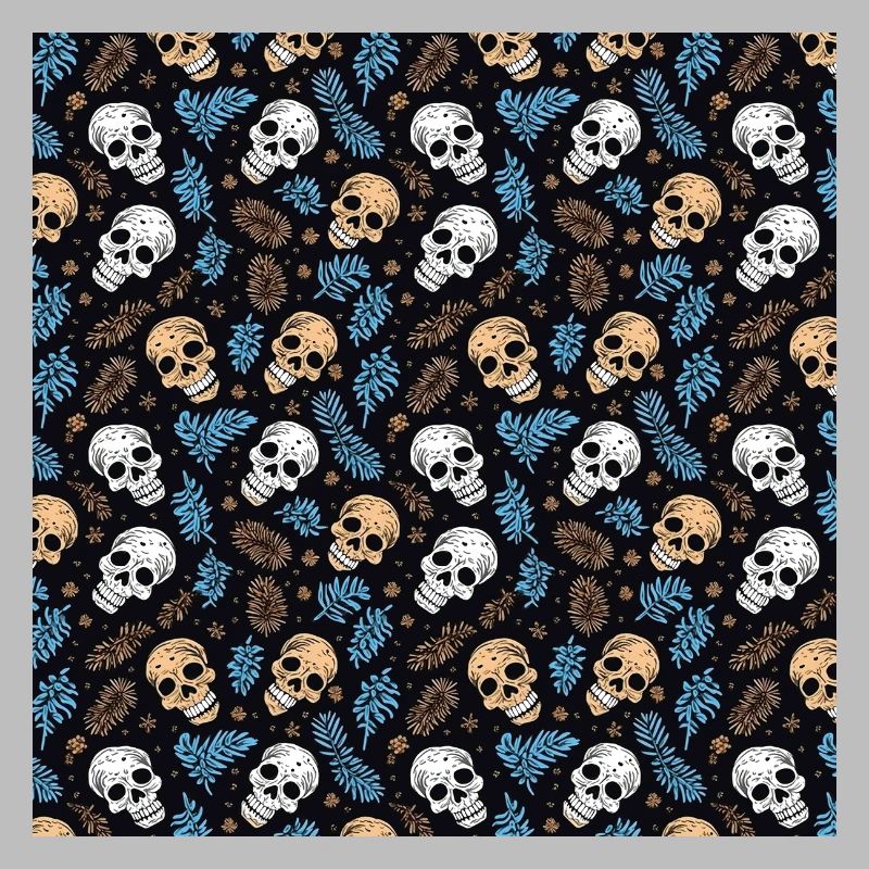Skulls Seamless Pattern Gothic Dark Halloween
