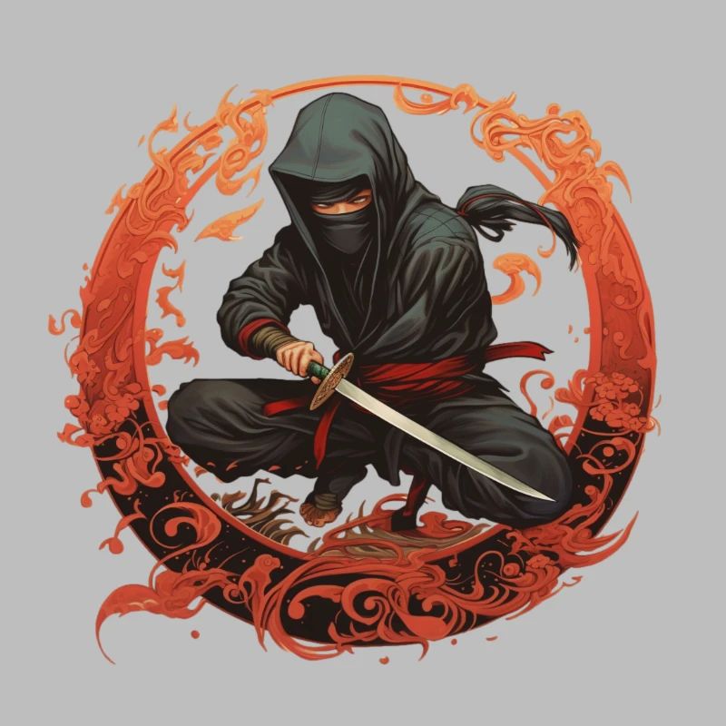 Ninja with samurai sword