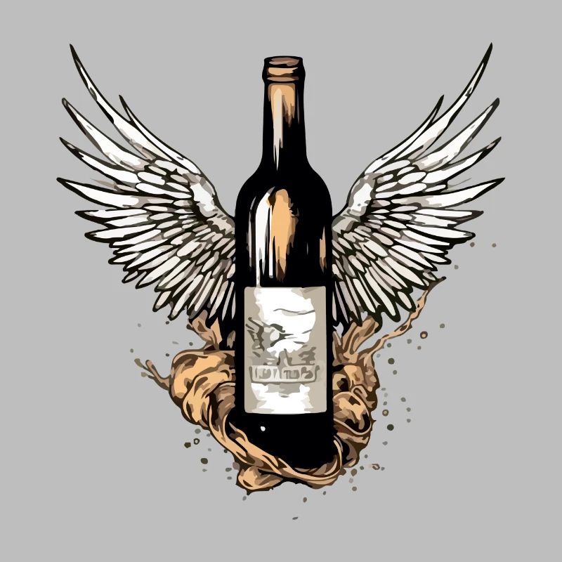 Bouteille de vin ailée n°4