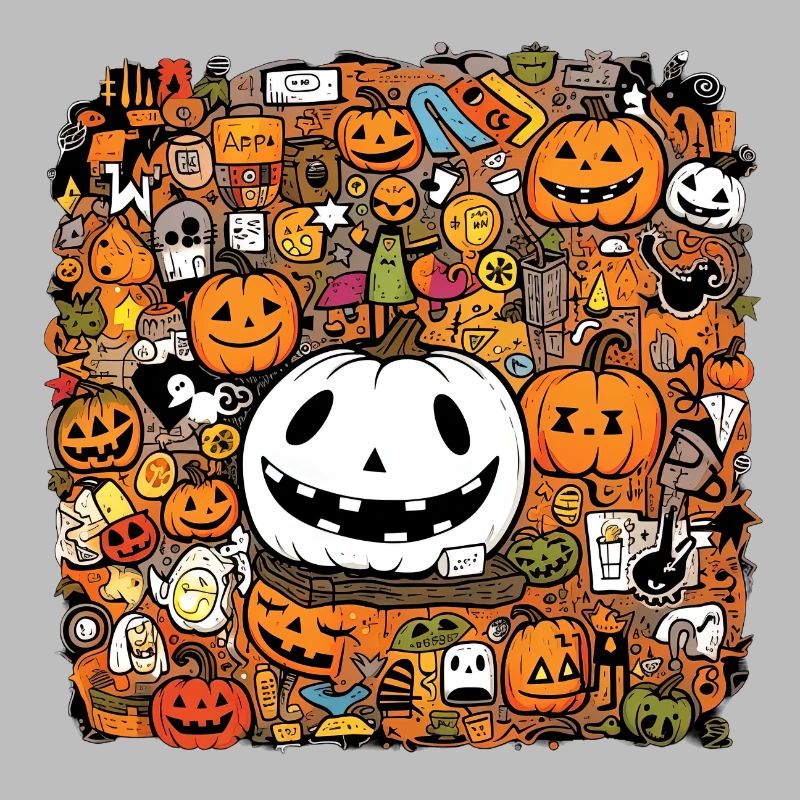 Multi pattern halloween pumpkin