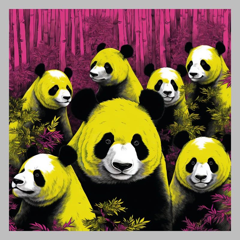 Neon-style panda