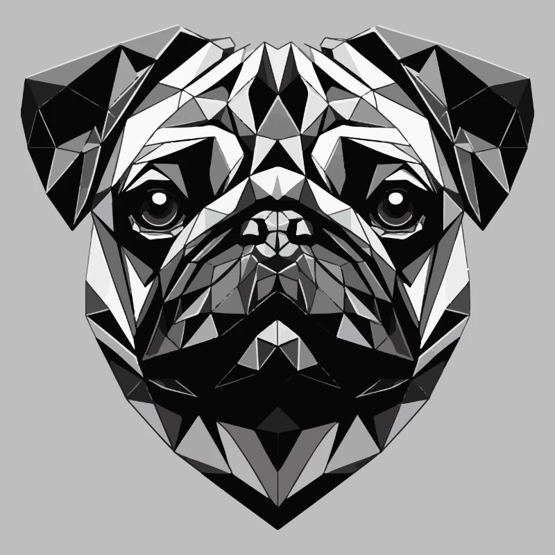 Pug Dog Geometric Gift Idea
