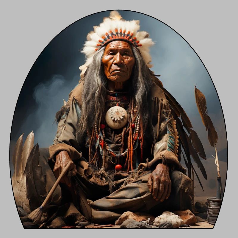 Indianerhäuptling mit Federschmuck