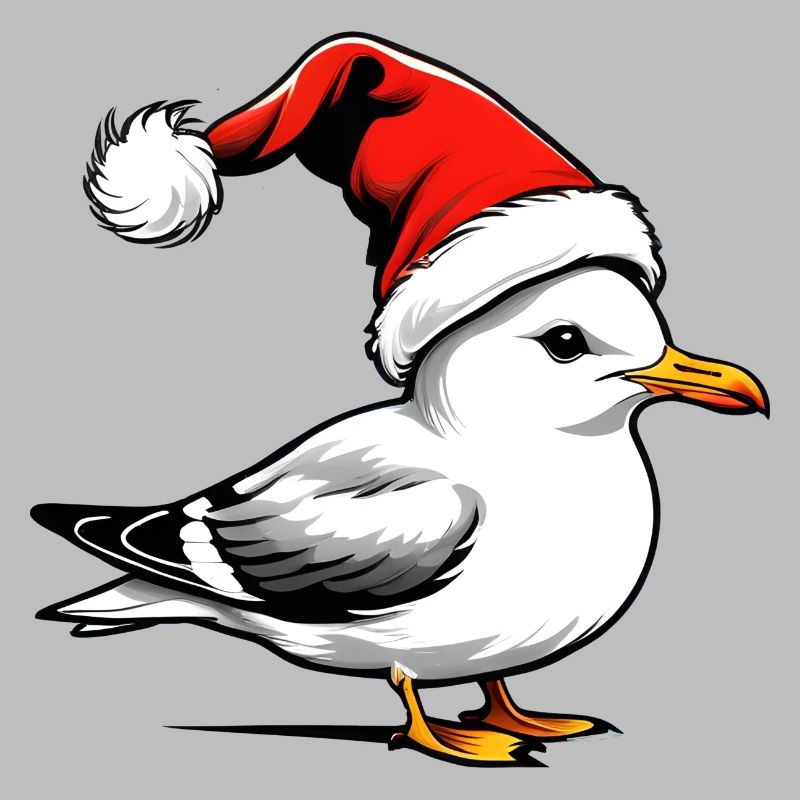 Mouette de Noël avec chapeau